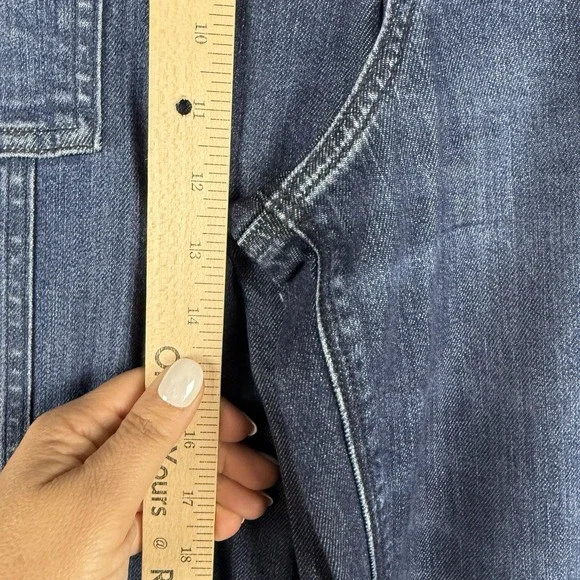 American Eagle Jeans Womens 14 Super High Rise Baggy Wide Leg Dark Wash NEW - Picture 8 of 13